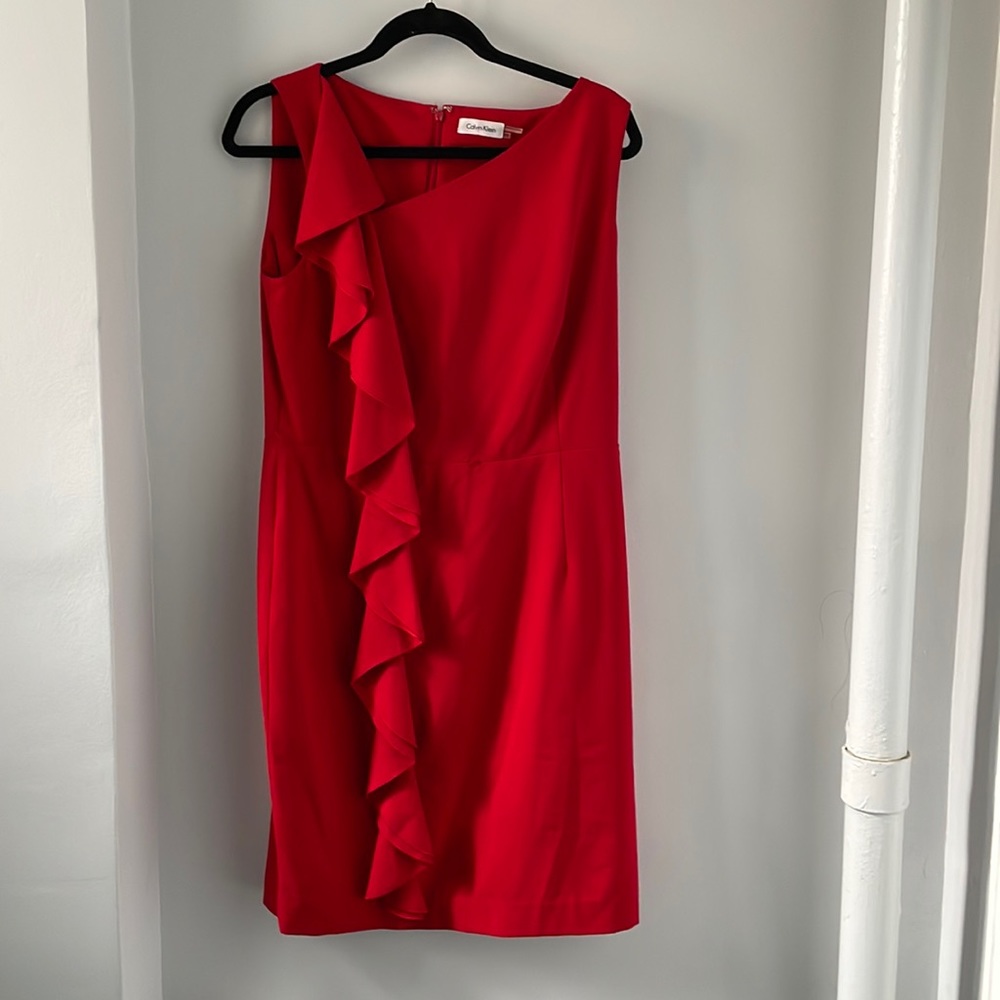 Calvin Klein CK Red Dress Size 12 New w/o Tags